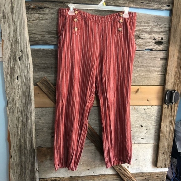 MAURICES Size XL Rust Loose Fit Striped Pants - Picture 1 of 6